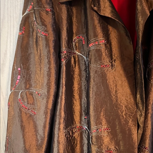 Joseph Ribkoff Brown Embroidered Blazer - Picture 6 of 10